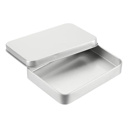 Metal Tin Box 4.7x3.5x0.7 Rectangular Storage Tin Box — PATIKIL
