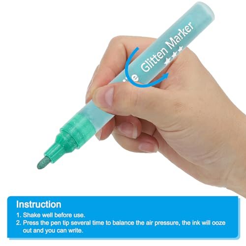 Metallic Marker Pens, 6Pcs Glitters Paint Pens Paint Pens Shimmer Colored view 5