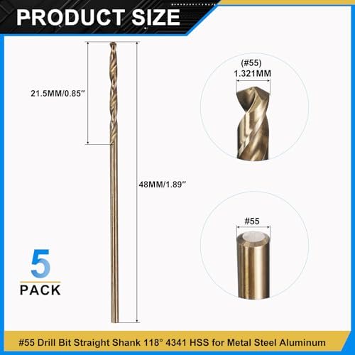 Micro Number Small Bits 118° Gold Finish view 2