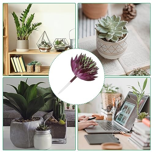 Mini Artificial Succulents, 2 Pack Unpotted Faux Succulent Picks Fake view 5