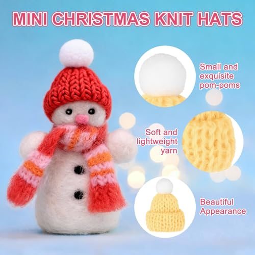 Mini Christmas Knit Hats Goose Yellow 16Pcs view 3