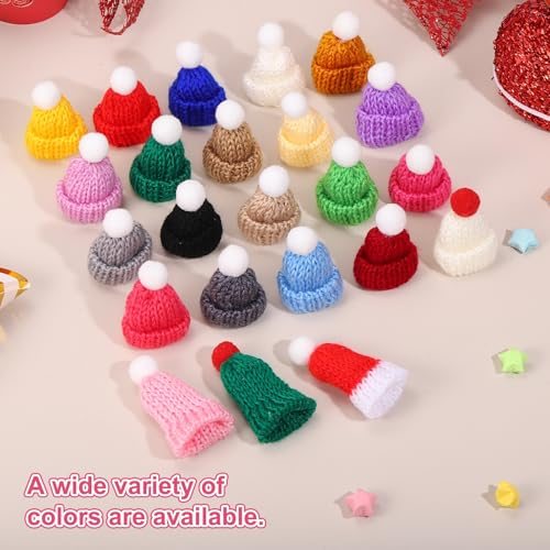 Mini Christmas Knit Hats Goose Yellow 16Pcs view 5