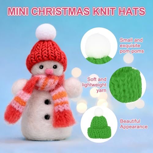 Mini Christmas Knit Hats Miniature Doll Hat view 3