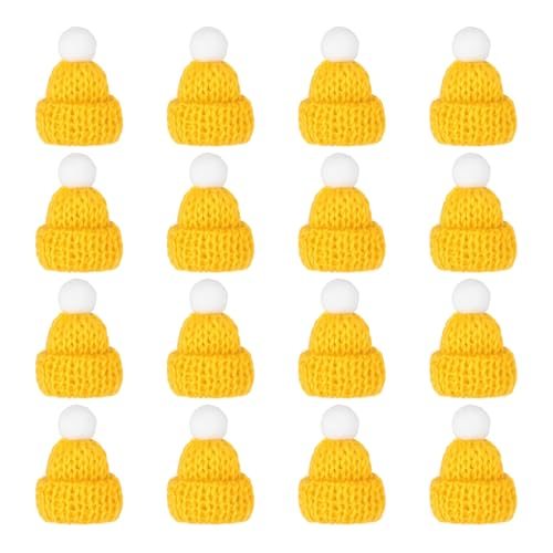 Mini Christmas Knit Hats Pine Flower Yellow 16Pcs — PATIKIL