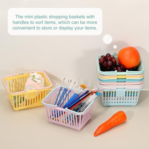 Mini Shopping Basket, Small Plastic Basket, Storage Grocery Tiny view 4