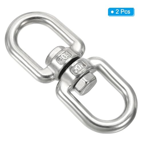 Modern Double Ended Swivel Eye Hook M8, 304 Stainless Steel, Silver view 3