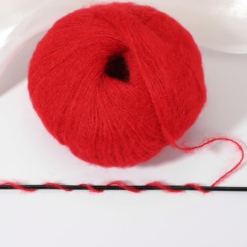Mohair Yarn, Soft Yarn Faux Mohair Fuzzy, Fur Fine Fluffy Yarns Thin view 3