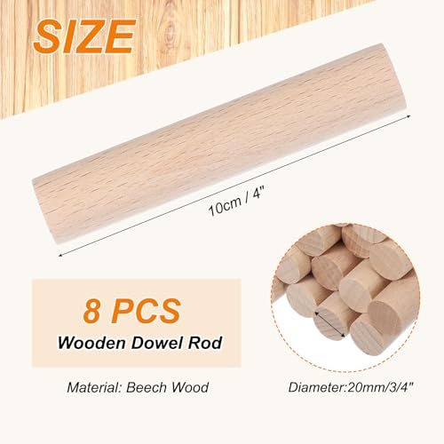Natural Color, Round Wood Sticks Precut Wooden Rods view 2