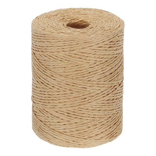 Natural Cotton Raffia Yarn 328 Yard Crochet Ribbon Coffee-Color, Raffia — PATIKIL