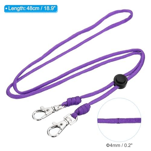 Neck Lanyard with 2 Swivel Hooks, Badge Lanyards Adjustable Long Strap ID view 2