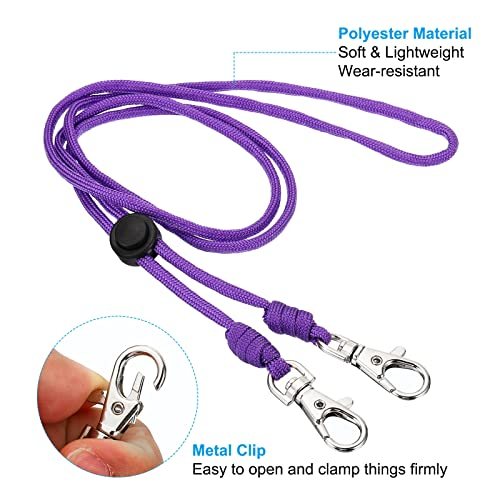 Neck Lanyard with 2 Swivel Hooks, Badge Lanyards Adjustable Long Strap ID view 4