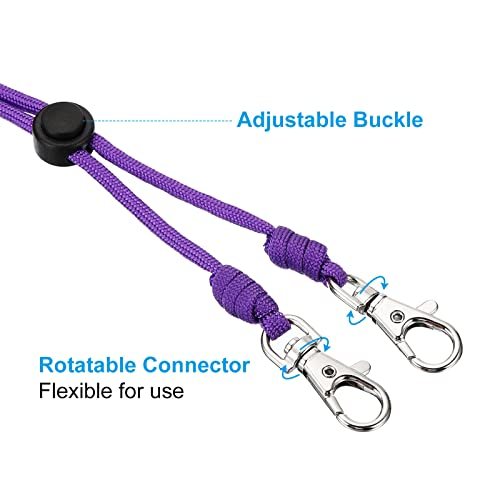 Neck Lanyard with 2 Swivel Hooks, Badge Lanyards Adjustable Long Strap ID view 5