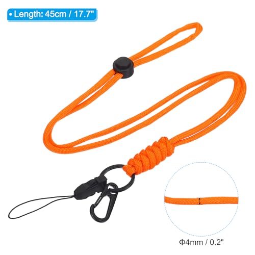 Neck Lanyard with Hook Adjustable Long Strap Orange view 2