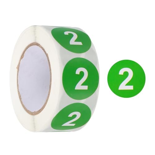 Number 2 Circle Stickers Self-Adhesive Number Label 500 Label/Roll, Round — PATIKIL