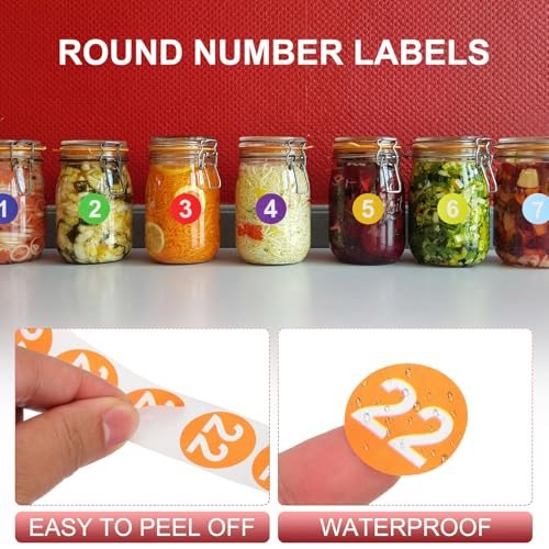Number 2 Circle Stickers Self-Adhesive Number Label 500 Label/Roll, Round view 3