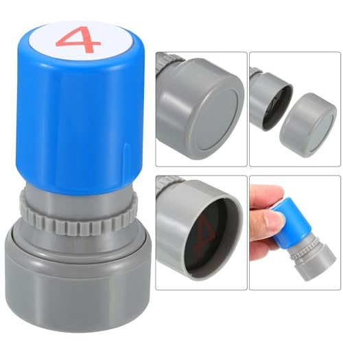 Number Stamps Self Inking, Numeral 4 Number Stamp Teacher, Red Ink view 4