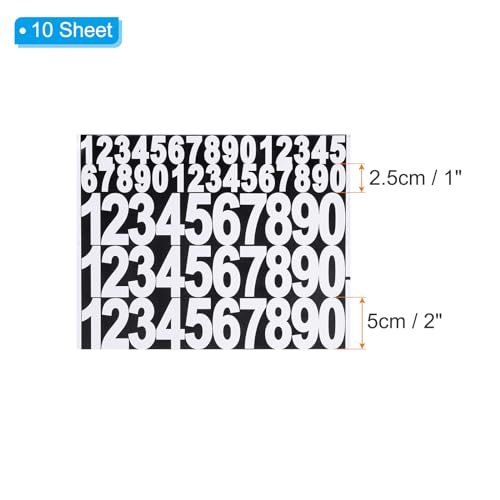 Number Stickers 1 Inch 2 Inch, 10 Sheets Waterproof Self Adhesive Mailbox view 2
