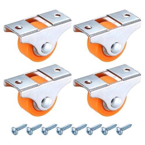 Nylon Ball Bearing Small 4pcs Orange, Non-Swivel Casters Wheels — PATIKIL