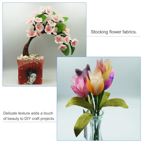 Nylon Stockings DIY Flower, 15Pcs Stocking Flower Fabric Material Tensile view 5