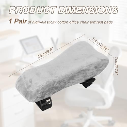 Office Chair Arm Pads 1Pair Office Chair Arm Cover 25x10x7cm Gray view 2