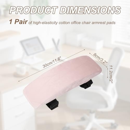 Office Chair Arm Pads 1Pair Office Chair Arm Cover 30x8x5cm Pink view 2