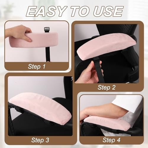 Office Chair Arm Pads 1Pair Office Chair Arm Cover 30x8x5cm Pink view 5