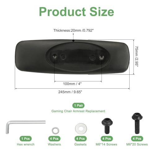 Office Chair Arm Rest Replacement 1 Pair A005, 245x75mm view 2
