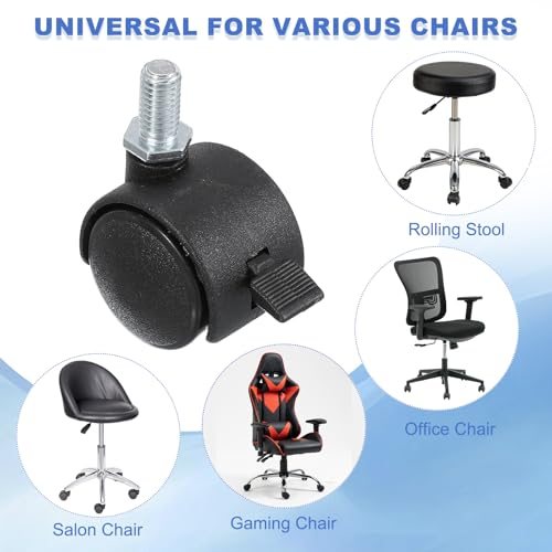 Office Chair Wheels Replacement 1", 5 Pcs Nylon Heavy Duty Office view 4