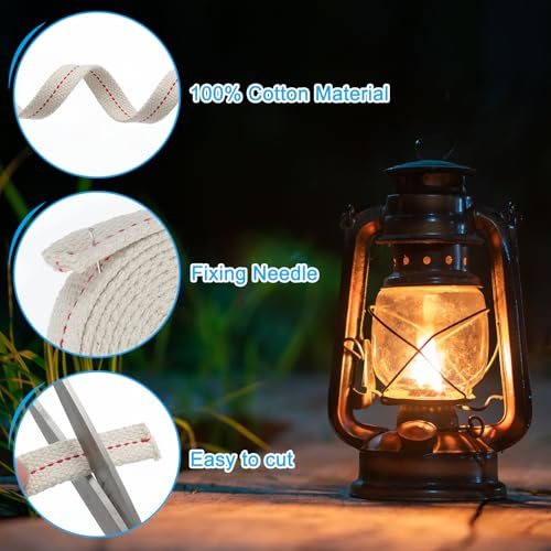 Oil Lamp Wicks with Red Stitch for Kerosene Lamp Lantern Oil Burner view 3