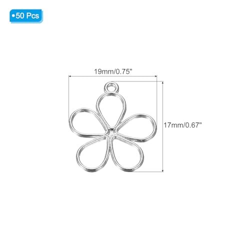 Open Bezels, Resin Bezels Pendants Flower Open Back Alloy Hollow Frame view 2
