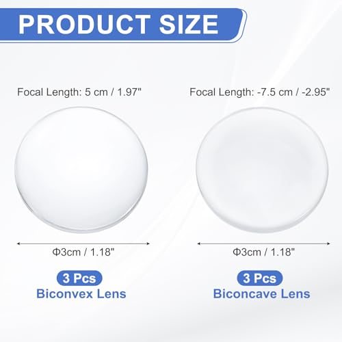 Optical Lens Set 3 cm Glass Lenses 6 Pcs view 2
