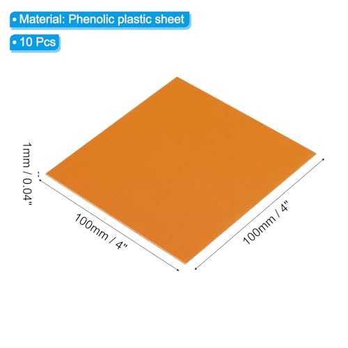 Orange Phenolic Sheet 100 x100x1mm Laminated Resin Plate 10pcs view 2