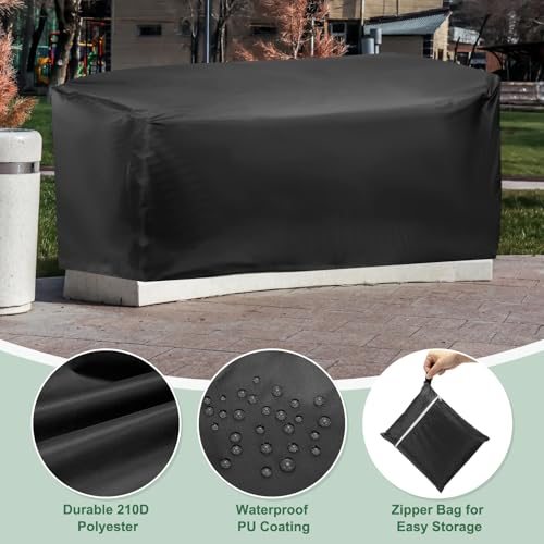 Outdoor Bench Cover, 210D Oxford Heavy Duty, 75"Lx26"Wx35"T view 3