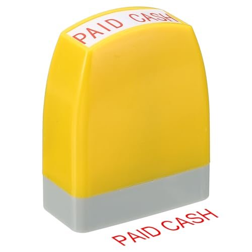 Paid Cash Time Notice Stamp Self Inking Red Ink Office Stamps Pre — PATIKIL