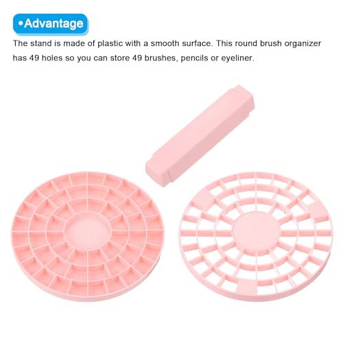 Paint Brush Holder, 49 Holes Plastic Paint Storage Desk Stand, Round view 4