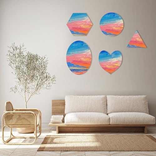 Paint Canvases for Painting, 2 Pack 6x5 Inch Triangle Wood Frame view 5