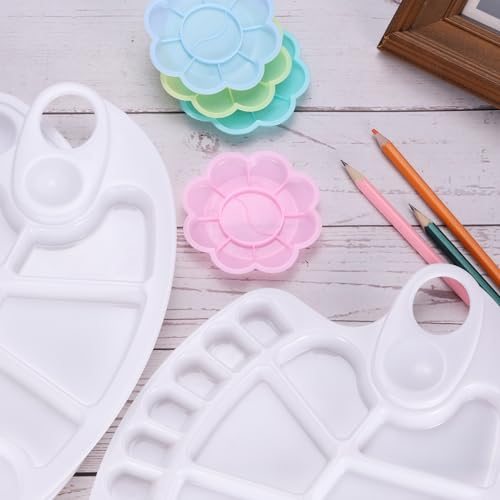 Paint Tray Palette, 3.1"/8cm Plastic Painting Palette Flower Shape view 4