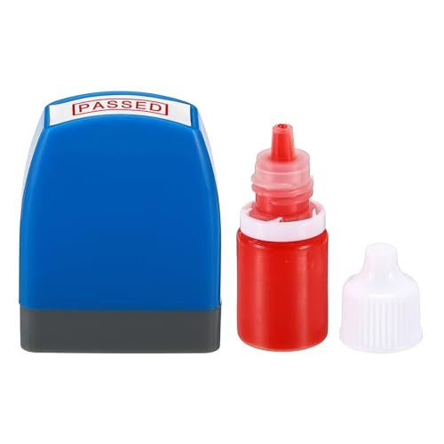 Passed Stamp Self Inking Red Ink Office Stamps w/Refill Ink, Pre Inked view 3
