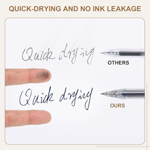 PATIKIL 0.5mm Gel Pens Dark Blue Gel Ink Medium Point, 10 Pack view 3