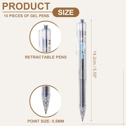 PATIKIL 0.5mm Gel Pens Dark Blue Gel Ink Medium Point, 10 Pack view 2