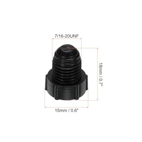 PATIKIL 1/4" Plastic Threaded Plug, 12 Pack 7/16-20UNF Male Thread 45 view 2