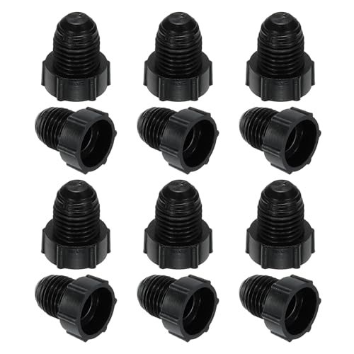 PATIKIL 1/4" Plastic Threaded Plug, 12 Pack 7/16-20UNF Male Thread 45 — PATIKIL