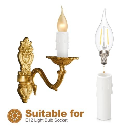 PATIKIL 1.75 Inch Tall Candle Covers Sleeves, 10Pcs Plastic E12 view 3