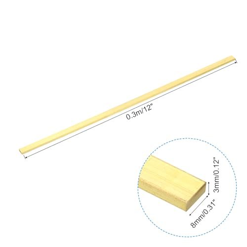 PATIKIL 1/8 x 5/16 x 12" H59 Brass Flat Bar, Solid Flat Mill Stock view 2