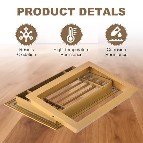 PATIKIL 12" x 10" Door Air Vent Cover Anodized Aluminum Alloy, Yellow view 3