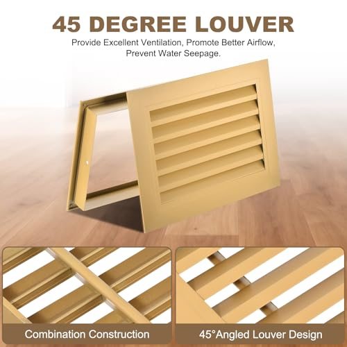 PATIKIL 12" x 10" Door Air Vent Cover Anodized Aluminum Alloy, Yellow view 4
