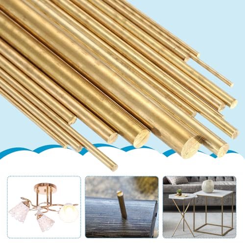 PATIKIL 2 Pcs Round Brass Rods, 5mm Dia. 12cm / 4.72 Inch Length H59 view 5