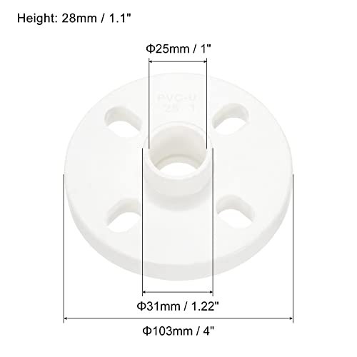 PATIKIL 25mm/1 Inch PVC Pipe Fitting, Flange Pipe Socket Coupling view 2