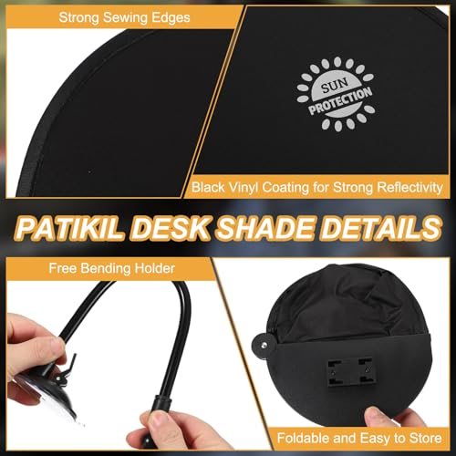 PATIKIL 2Pcs Desk Shade, 22.8" Adjustable Cubicle Shade Green view 3