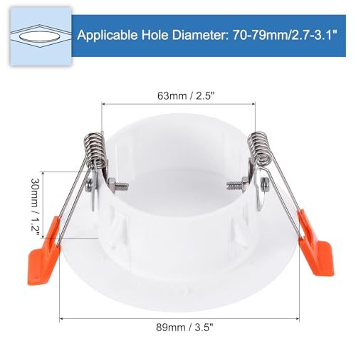 PATIKIL 3.5" Spring Ceiling Cover Plate, Recessed Light Trim Wall Mount view 2